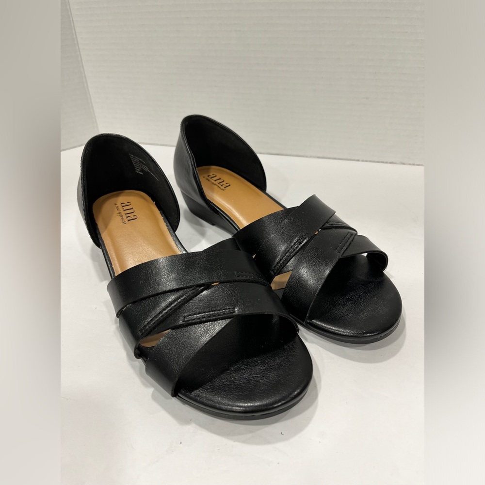 a.n.a Womens Patton Wedge Sandals. Size: 7.5 Color:‎ Black